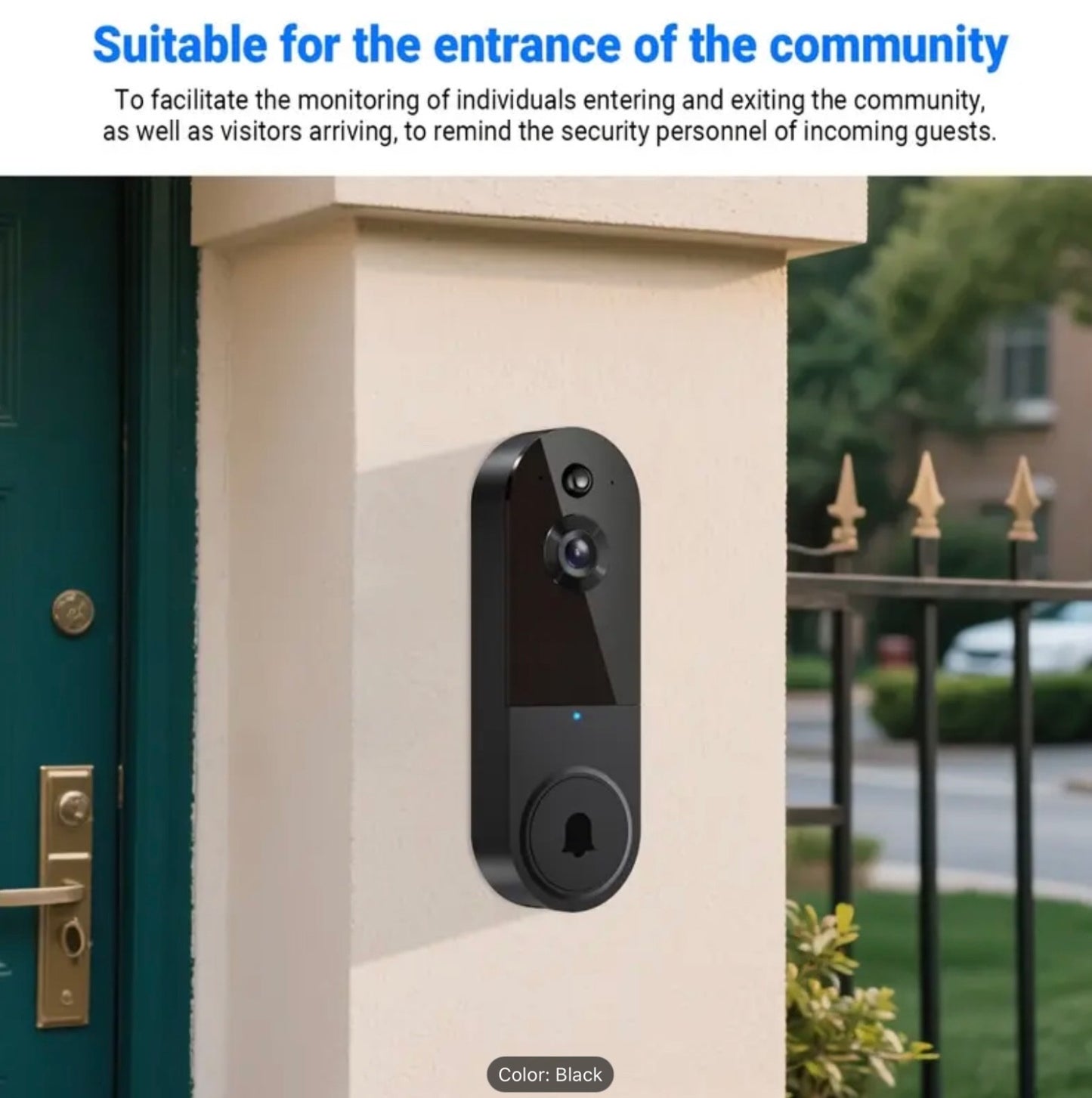 Video Wireless Camera Doorbell Smart Wifi Intercom Phone 1080p Human Detection