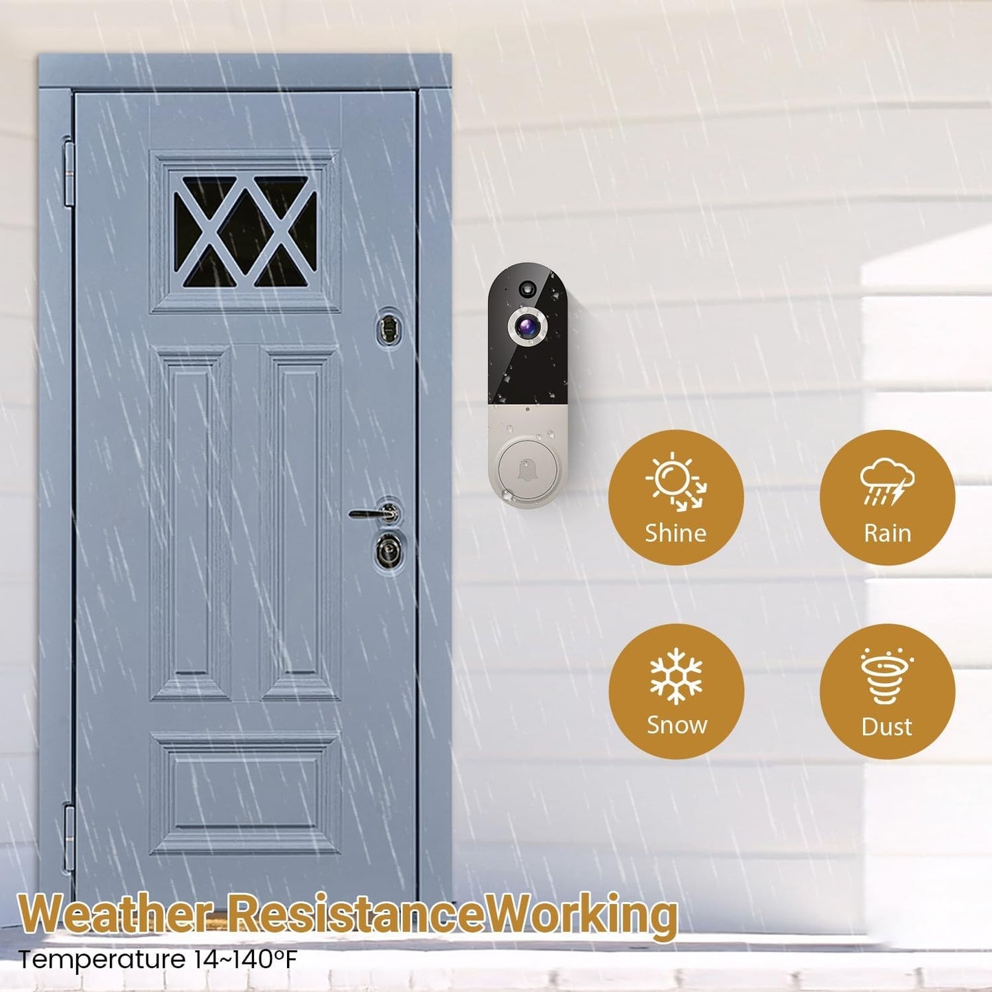 Video Wireless Camera Doorbell Smart Wifi Intercom Phone 1080p Human Detection