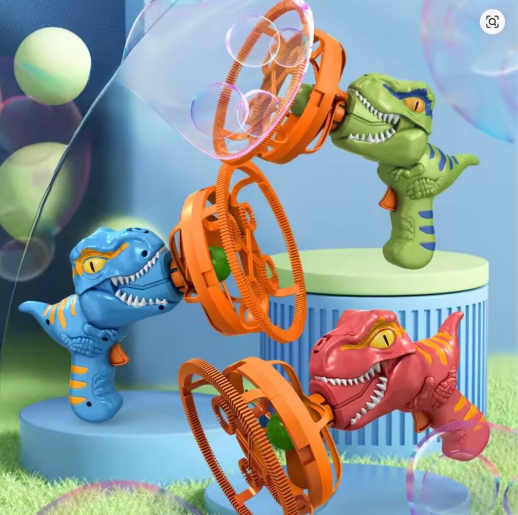 Dinosaur Bubble Blower Fan Gun Toy for Kids |  Electric Summer Outdoor Fun Gifts