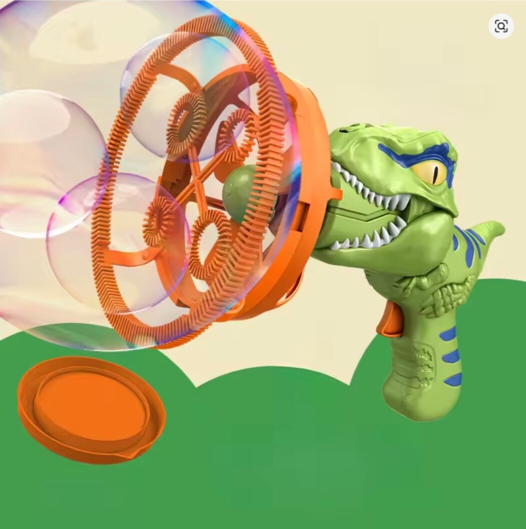 Dinosaur Bubble Blower Fan Gun Toy for Kids |  Electric Summer Outdoor Fun Gifts