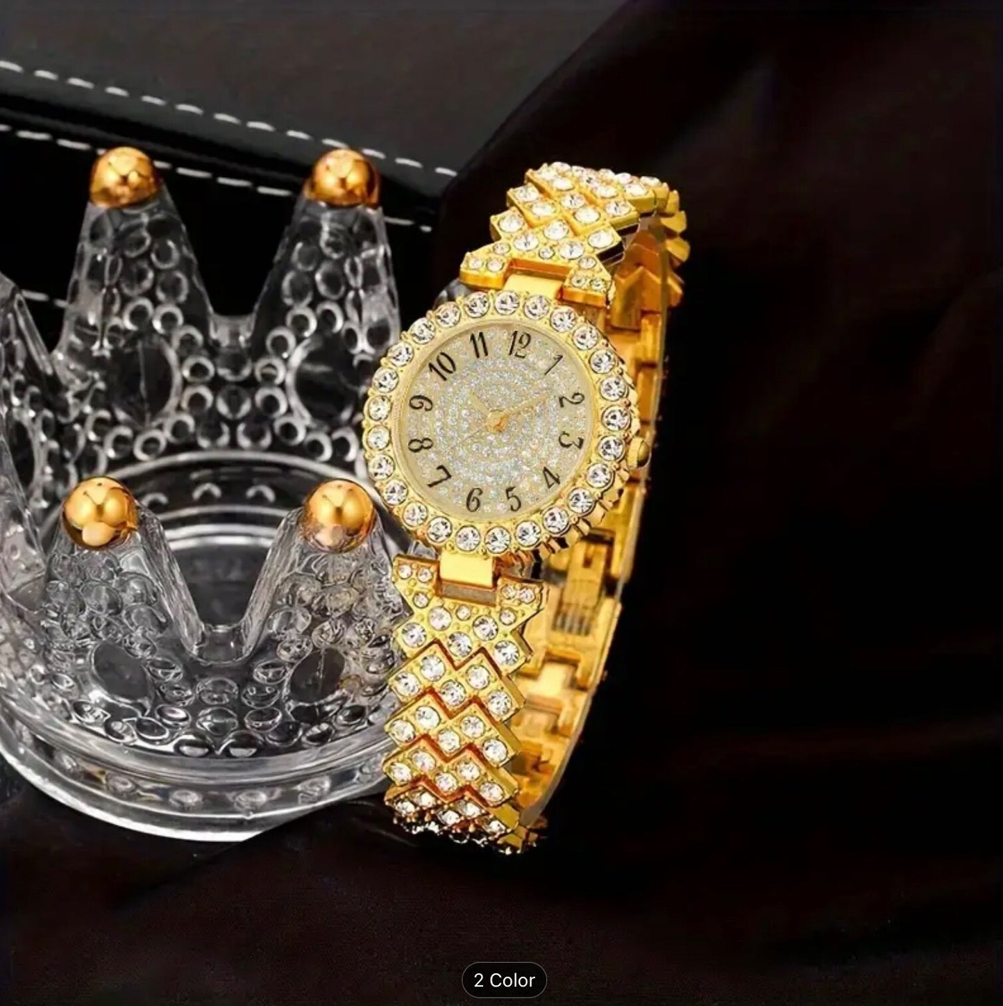 Glamorous Women’s Girls Quartz Watch & 3pc Jewellery Set – Elegant Fashion Gift