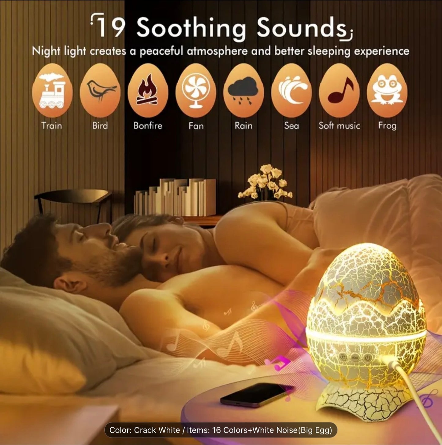 Dinosaur Egg Star Projector Light Galaxy Night with Remote Bluetooth Music Lamp