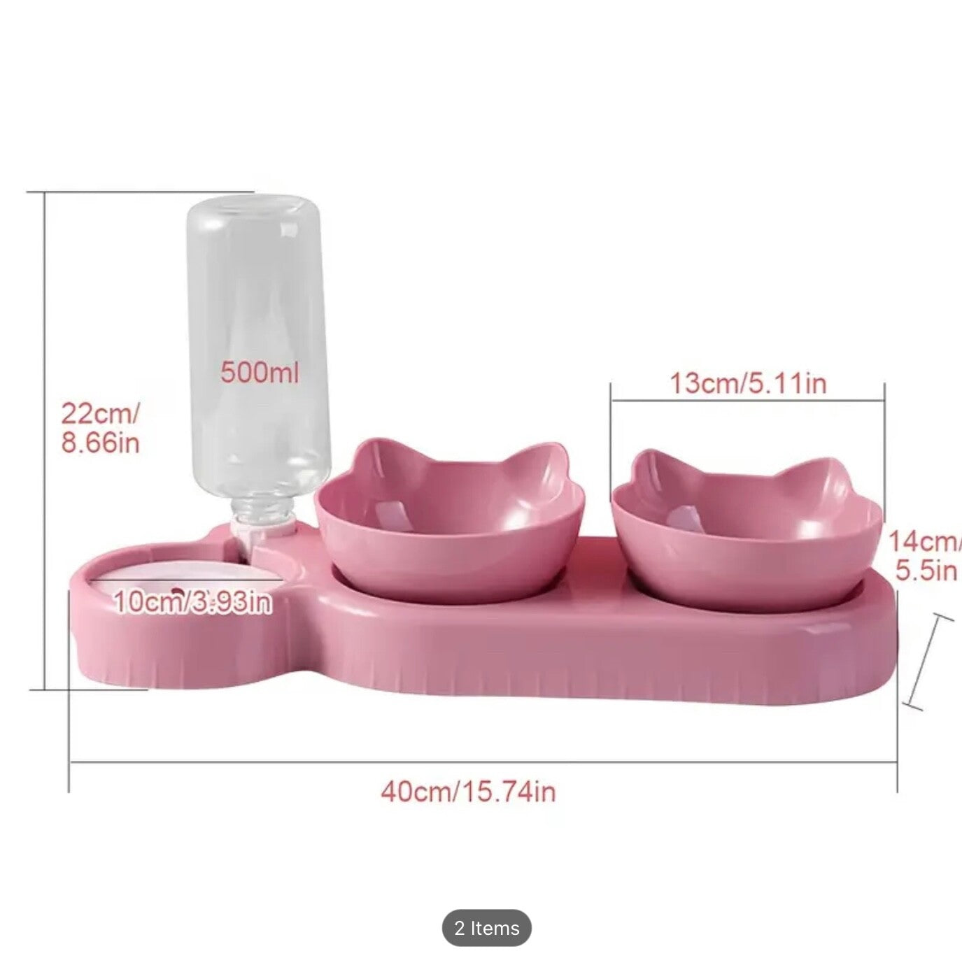 3-in-1 Cat Dog Bowl Set | Feeder, Automatic Water Feeder |2 Free Poo Bags Gift