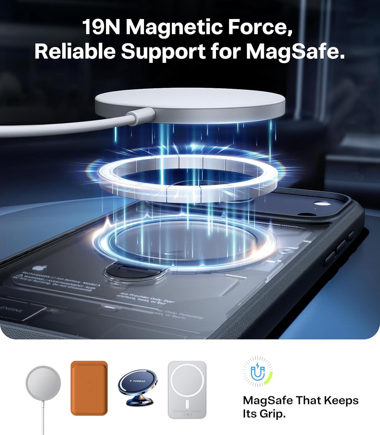TORRAS Ostand Q3 Spin for iPhone 17 Pro Max Case – 360° Rotating Ring Stand, Camera Button Guard, 12FT Drop Protection, MagSafe Compatible, Black Smartphone Casing