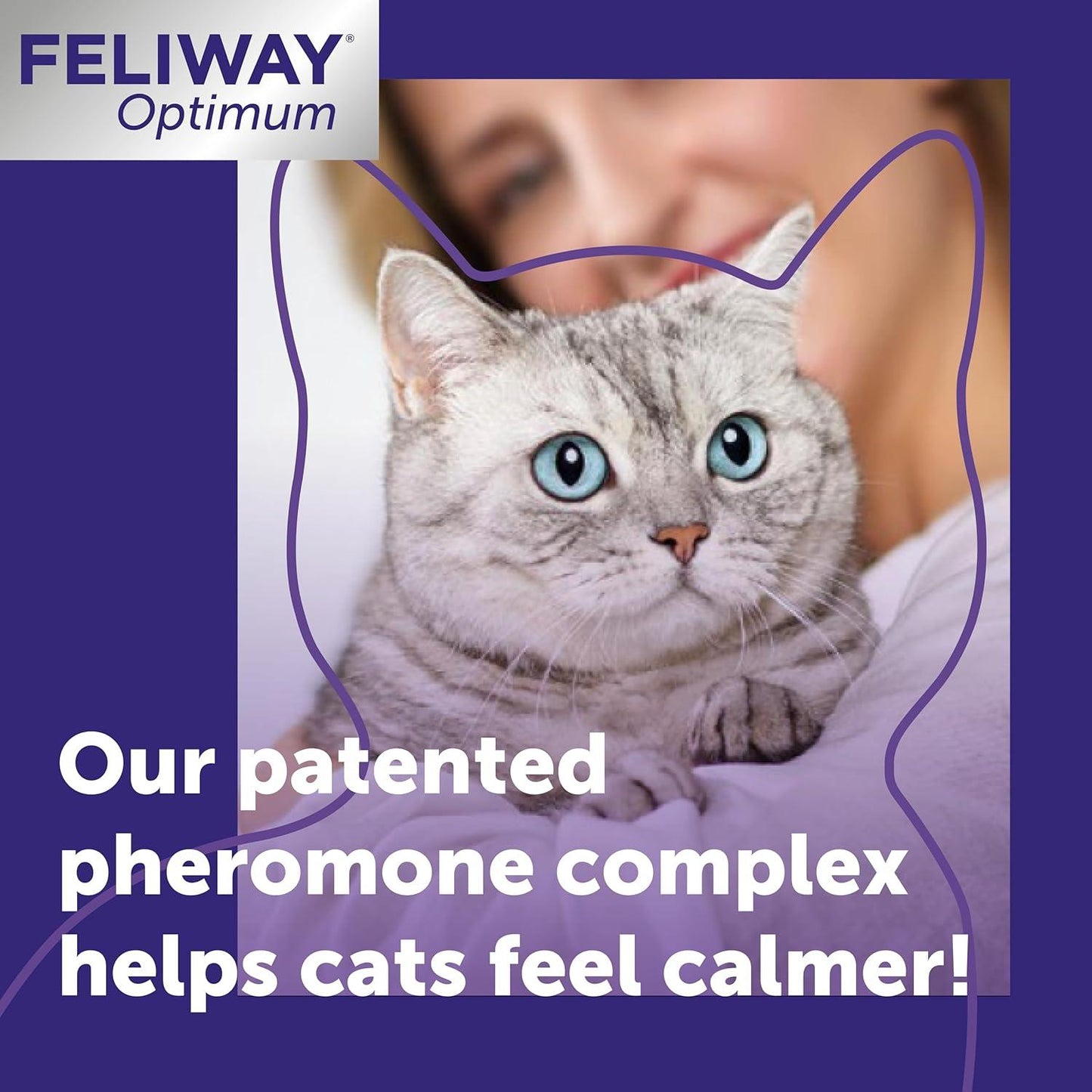 FELIWAY Optimum 30 Day Cat Calming Odourless Plug in Pheromone Diffuser Starter Kit, 48Ml - Helps Solve Signs of Stress in Cats & Kittens, Veterinary Recommended, Drug-Free, Clinically Proven Feliway