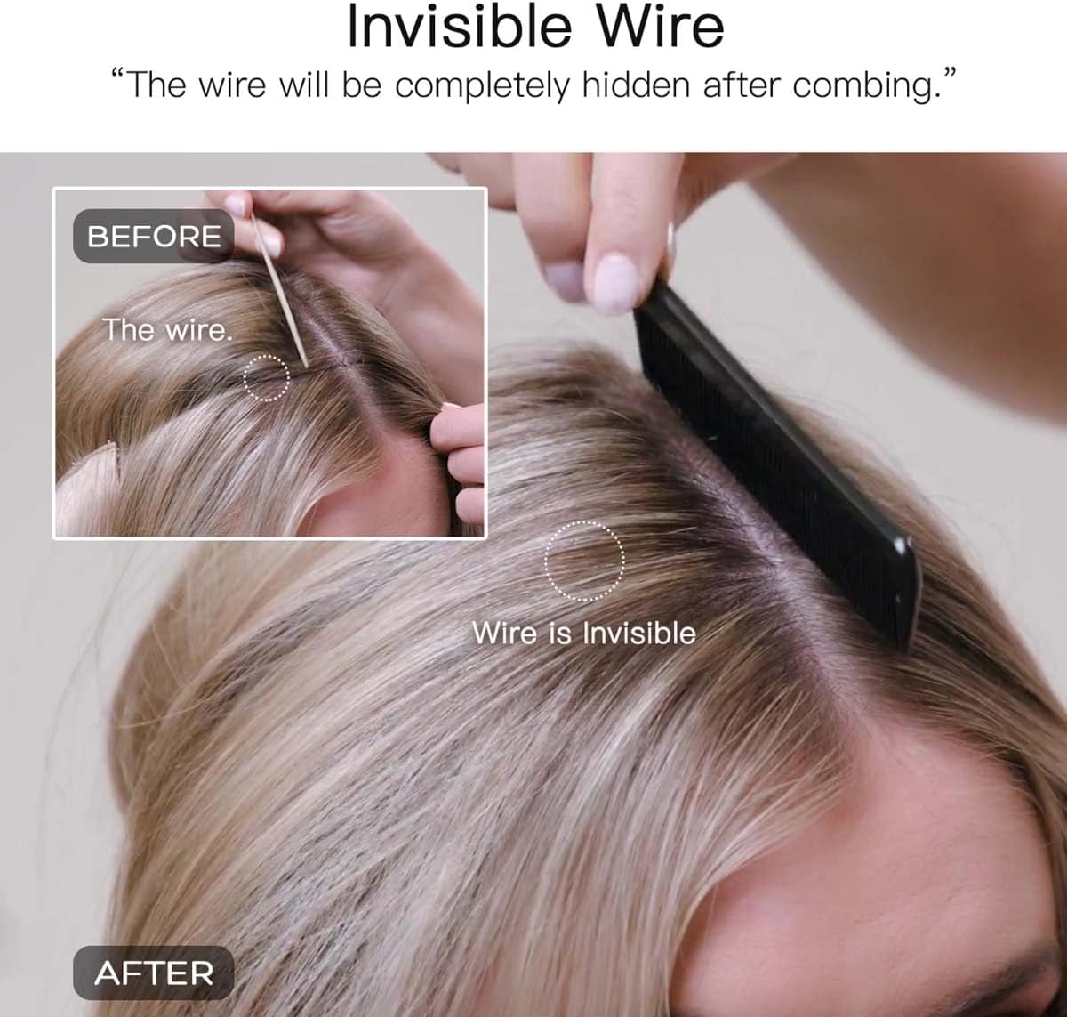Invisible Wire Hair Extensions – Real Human Hair Hidden Realistic Piece