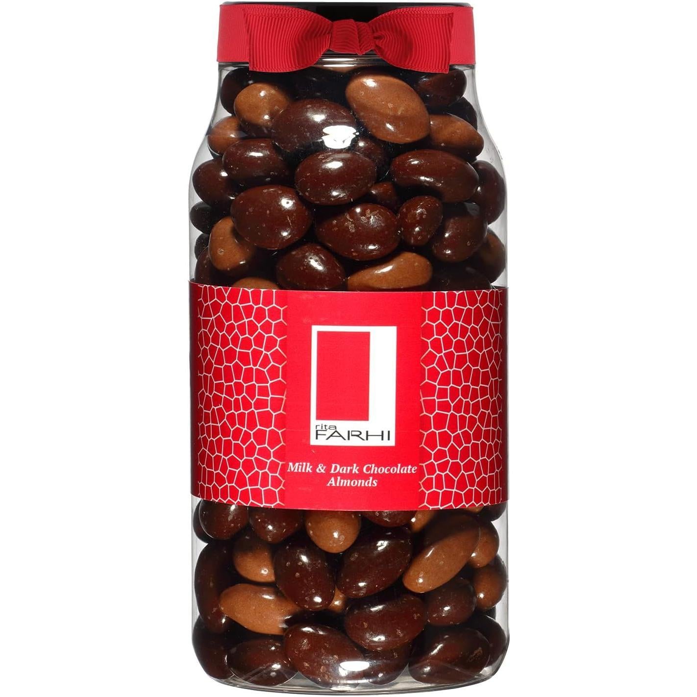 Rita Farhi Milk Chocolate Coated Pistachios in a Luxury Gift Jar 780G - New Palm Oil Free Recipe