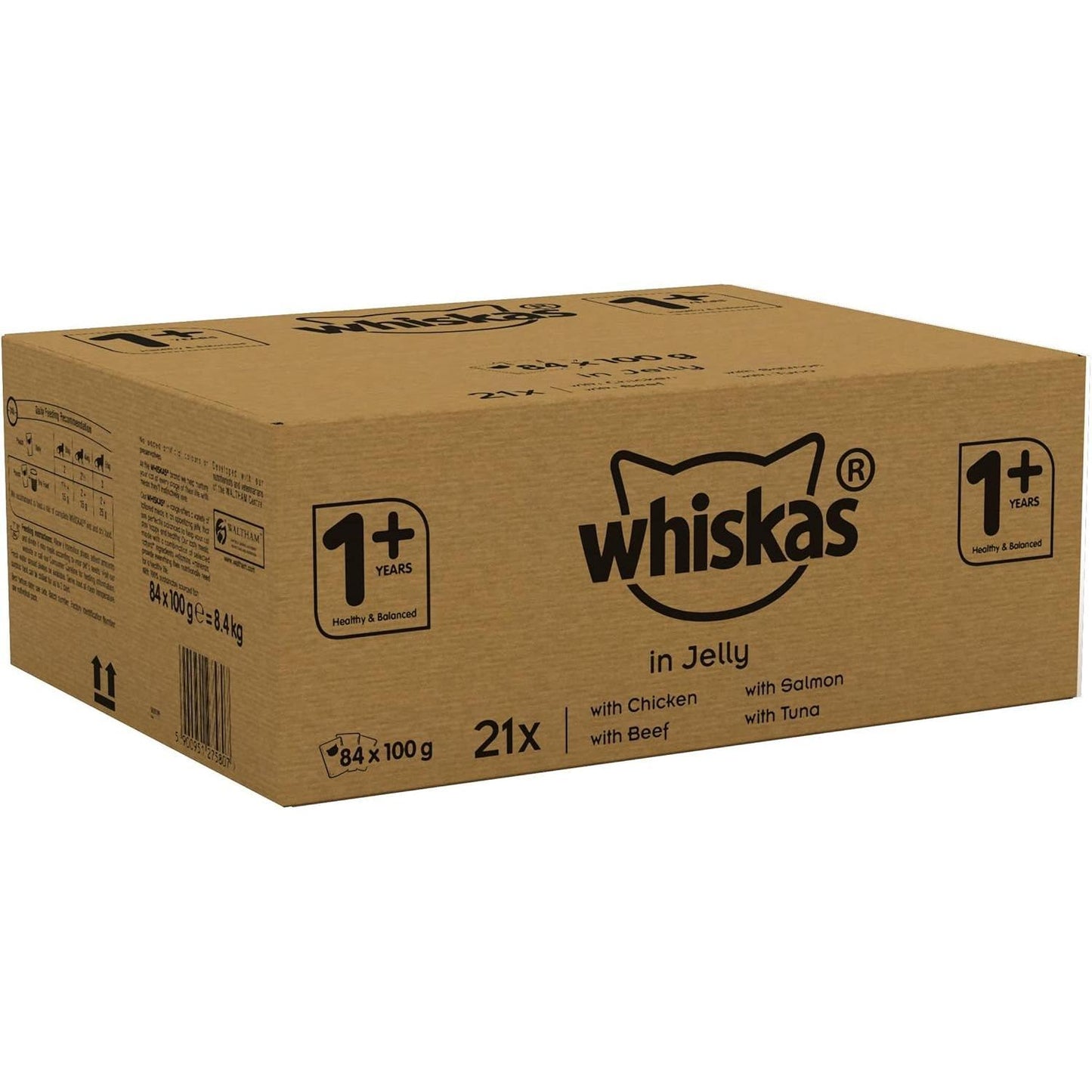 Whiskas 1+ Adult Classic Selection in Gravy 84 Pouches, Adult Wet Cat Food, Megapack (84 X 85 G) whiskas