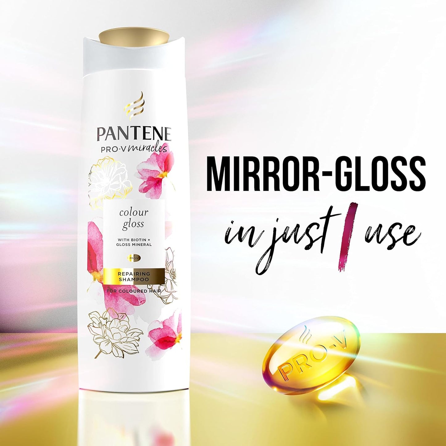 Pantene Colour Shampoo and Conditioner Set + Leave-In Conditioner Spray with Biotin and Niacinamide, Transform Damaged Coloured Hair from Dull to Glossy in 1 Use, 400/275 / 145Ml