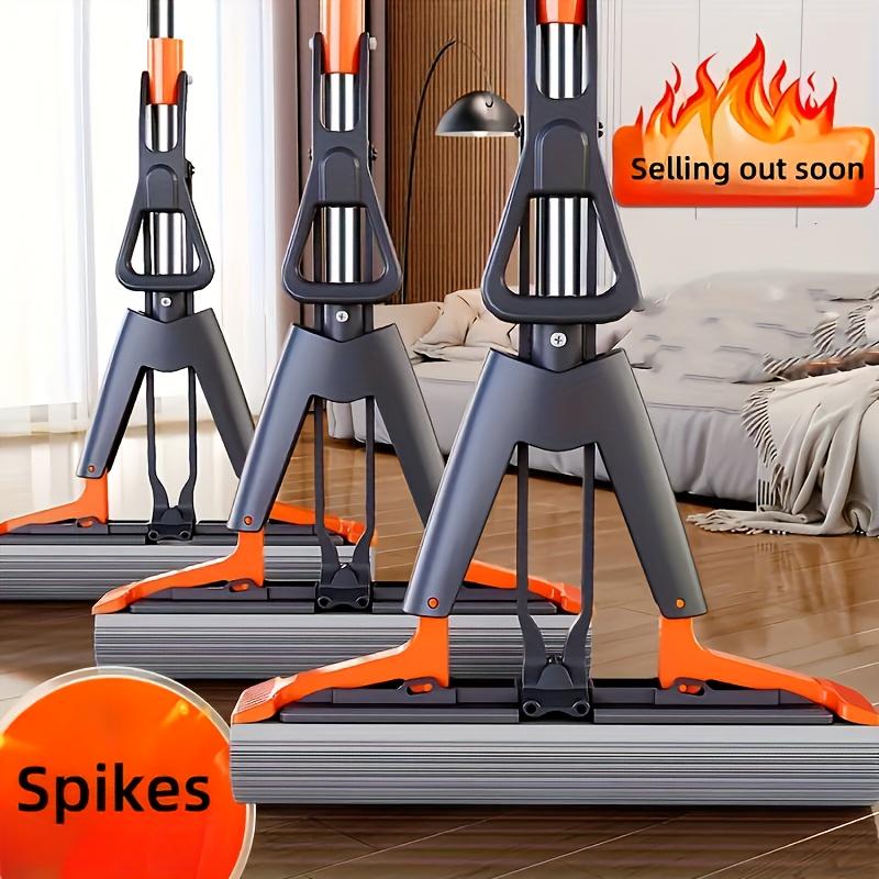 Cleaning Power High Absorbency Sponge Mop Dual Fold Dry Wet Use Durable Handle