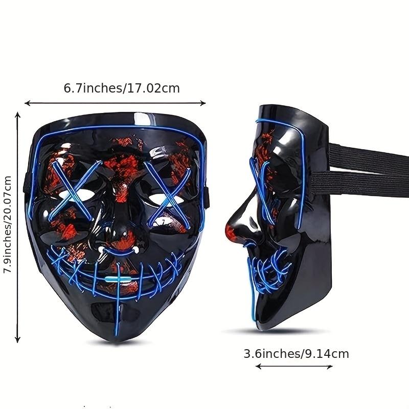 LED Halloween Mask - Motion Sensor, Neon Glow, Sound-Activated Lighting, PVC Horror Face Mask for Adults/Teens, Compatible with Halloween, Haunted Houses, Clubs, Festive Celebration, Glowing Effect, Highquality Lighting, Event At