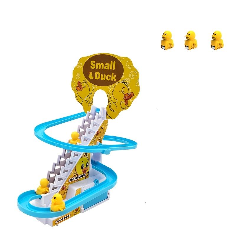 Musical Duckling Climbing Stairs Electric Toy Lights with Music Duck Track Slide