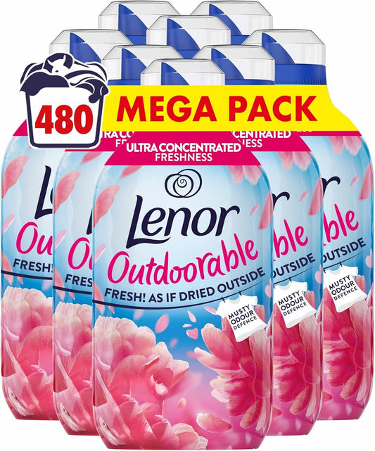 Lenor Outdoorable Fabric Conditioner 480 Washes Floral Fresh Ultra Concentrated Freshness with Musty Odour Defence Mega Pack