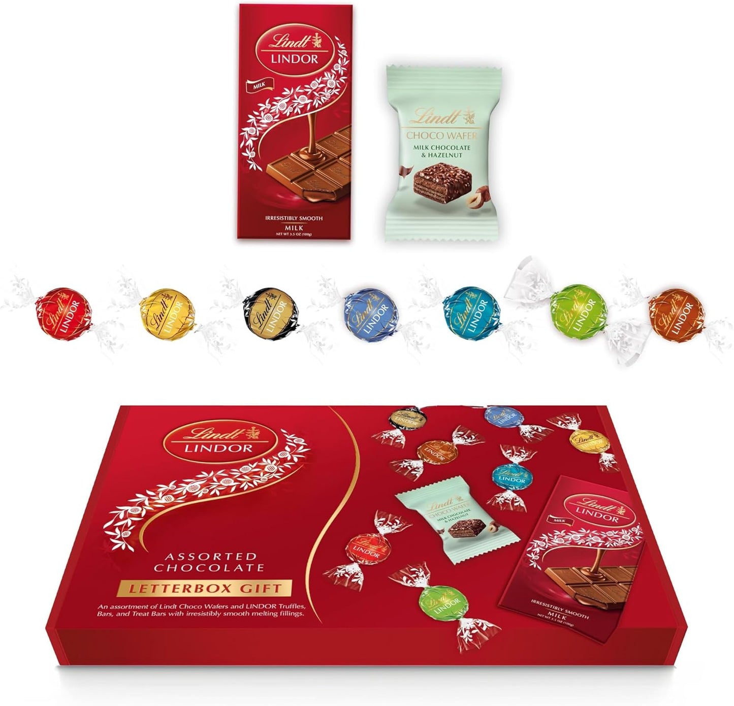 Lindt Lindor Milk Chocolate Truffles Box Extra Large - Approx 48 Balls, 600G - Chocolate Truffles with a Smooth Melting Filling - Gift Present or Sharing Box - Easter, Birthday, Congratulations