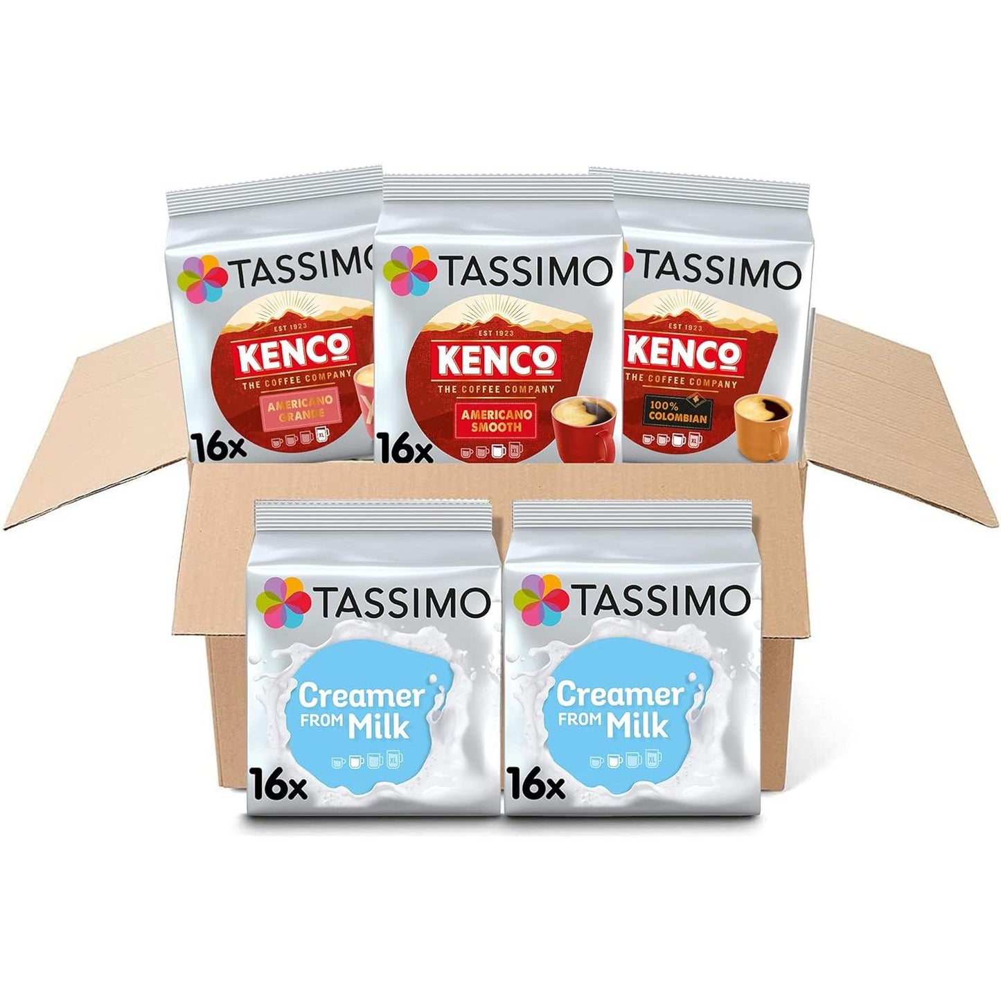 Tassimo Kenco Americano Grande XL Coffee Pods X16 (Pack of 5, Total 80 Drinks)