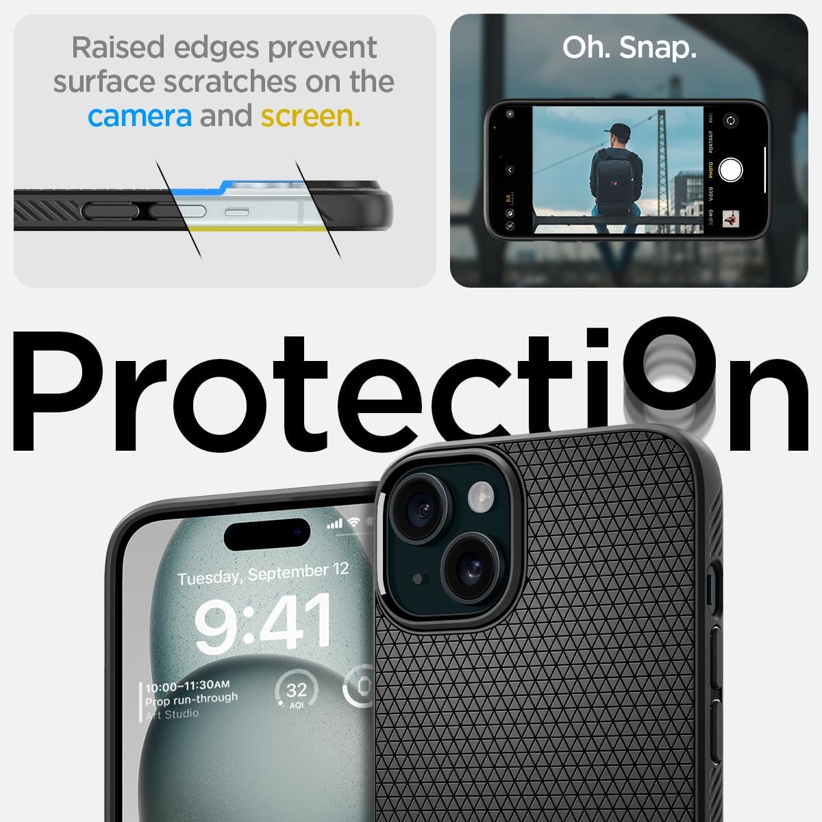 Spigen Liquid Air Case Compatible with Iphone 15 - Matte Black