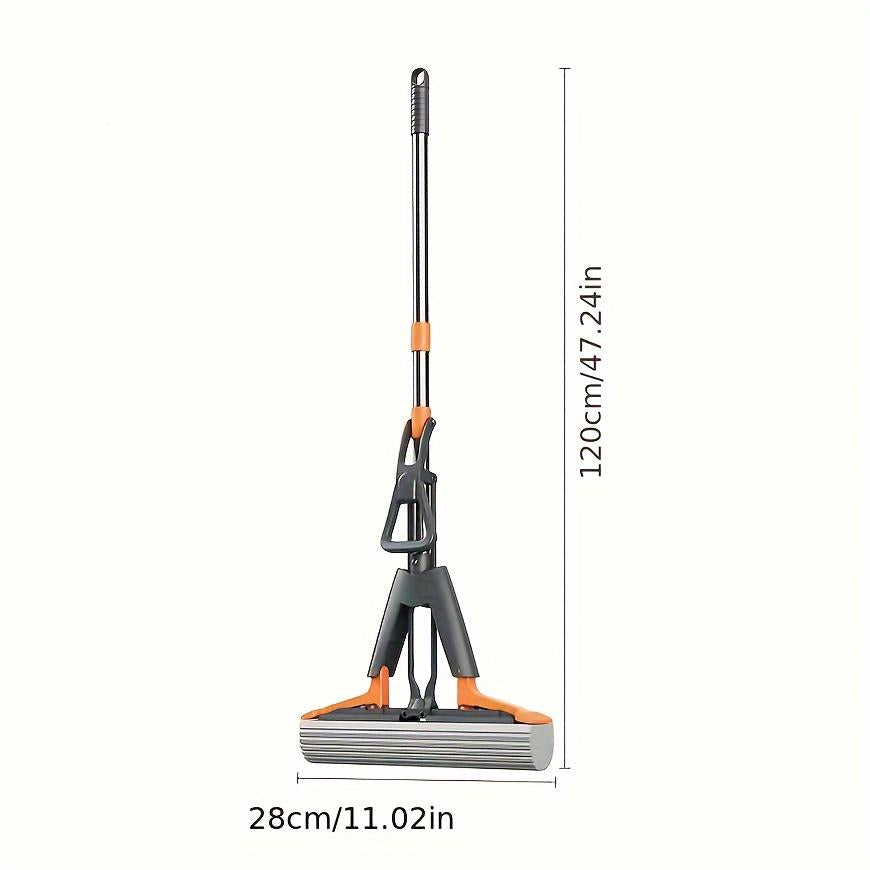 Cleaning Power High Absorbency Sponge Mop Dual Fold Dry Wet Use Durable Handle