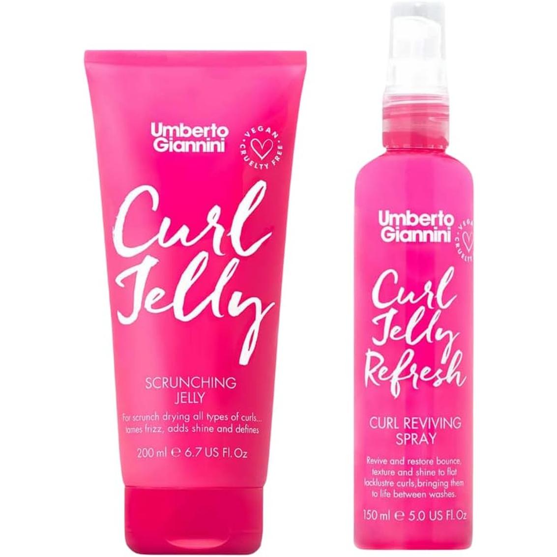 Umberto Giannini Curl Jelly Hair Kit - Includes 4 Products to Wash + Style Your Curls - Cult Favorite Curl Jelly - Shampoo, Conditioner, Curl Cream - for Curls, Waves & Coils