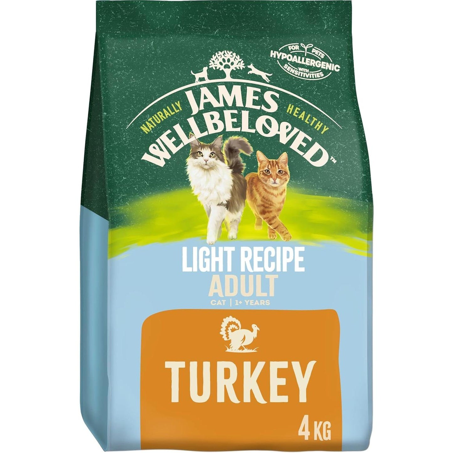 James Wellbeloved Adult Light Turkey 1.5 Kg Bag, Hypoallergenic Dry Cat Food