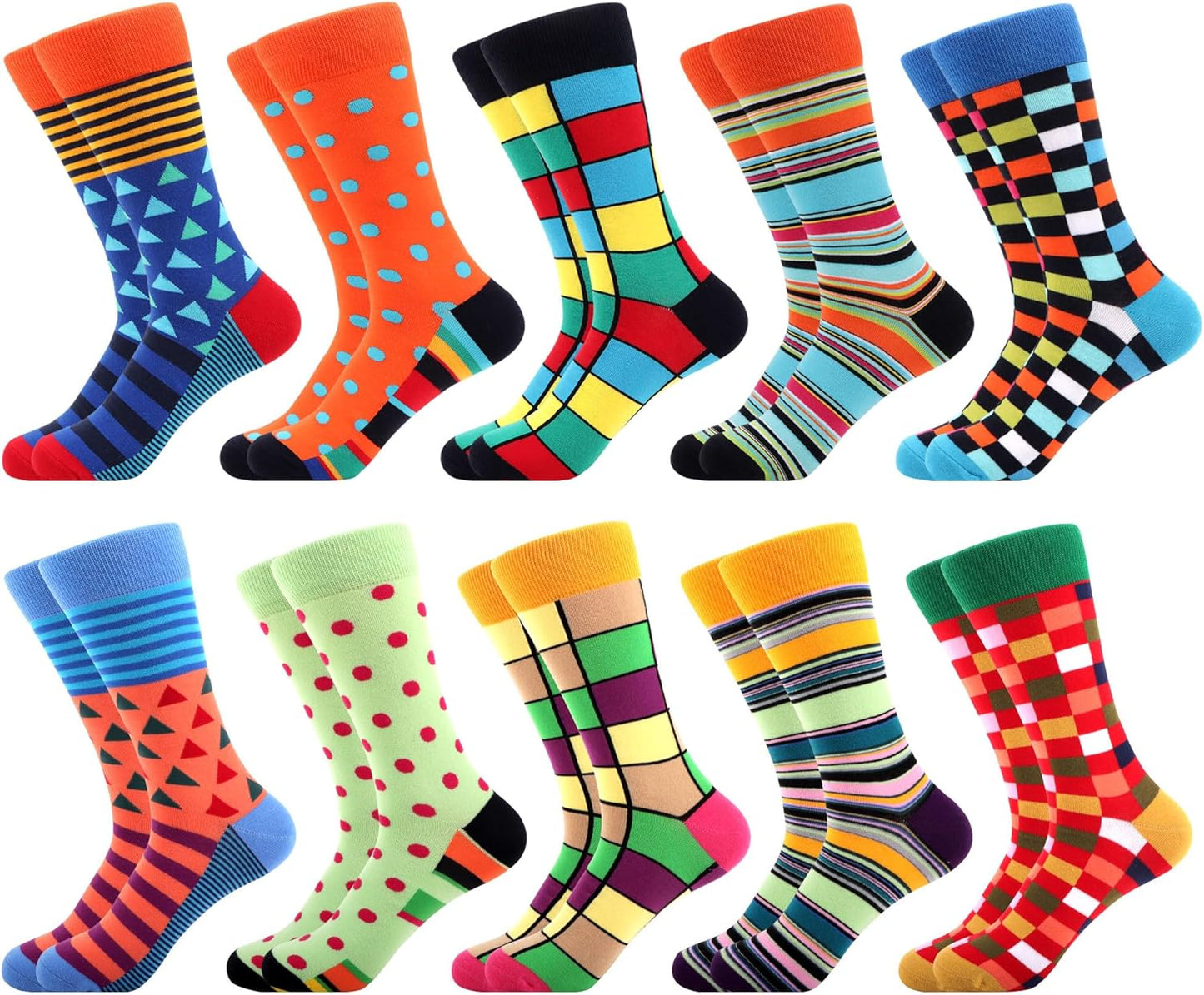 Wecibor Mens Dress Colorful Funny Novelty Casual Combed Cotton Crew Socks WeciBor