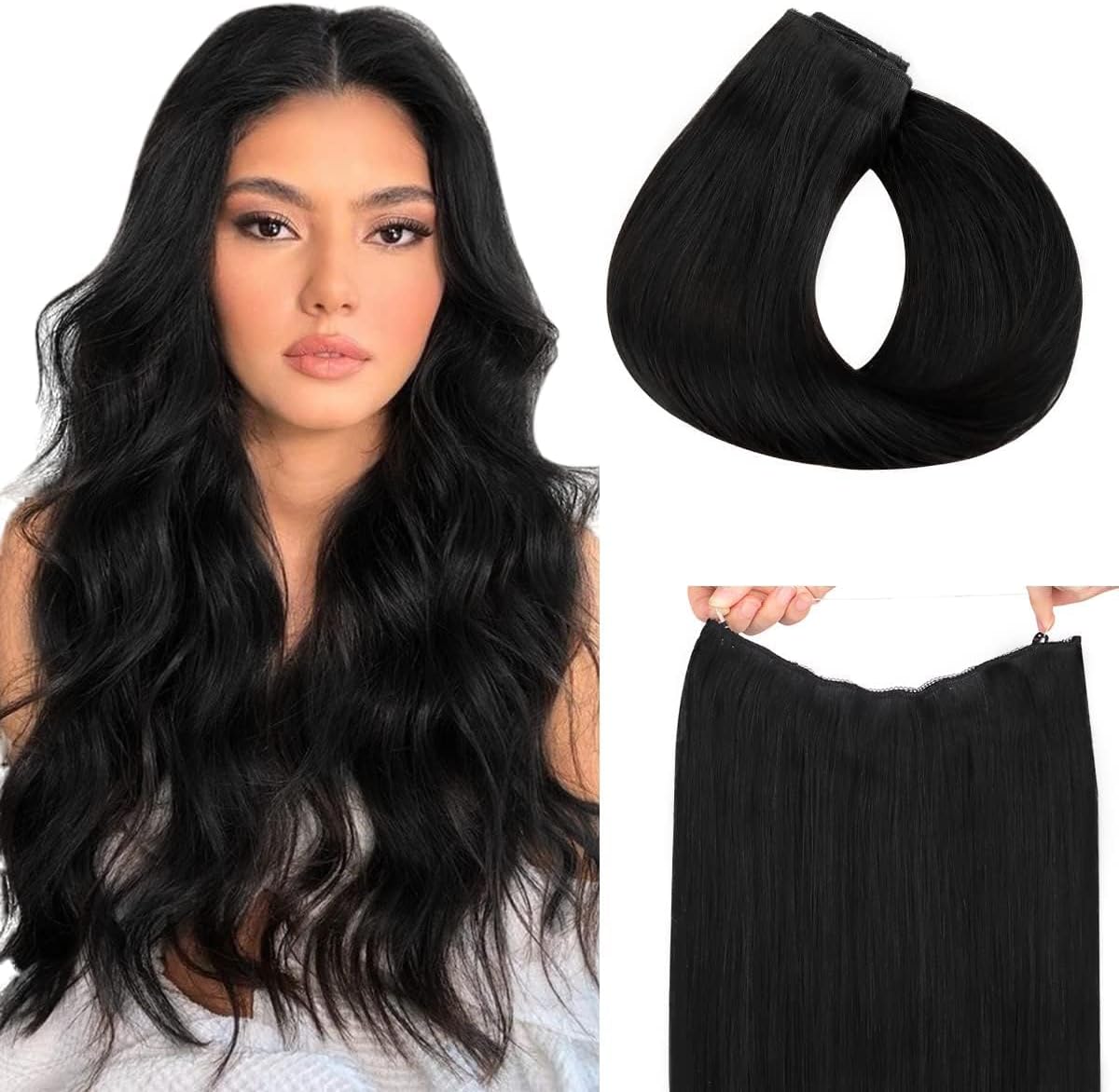 Invisible Wire Hair Extensions – Real Human Hair Hidden Realistic Piece