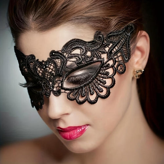 Fashion Gothic Hollow Out Lace Mask For Women Charm Halloween Masquerade Party Eye Mask Holiday Atmosphere Supplies