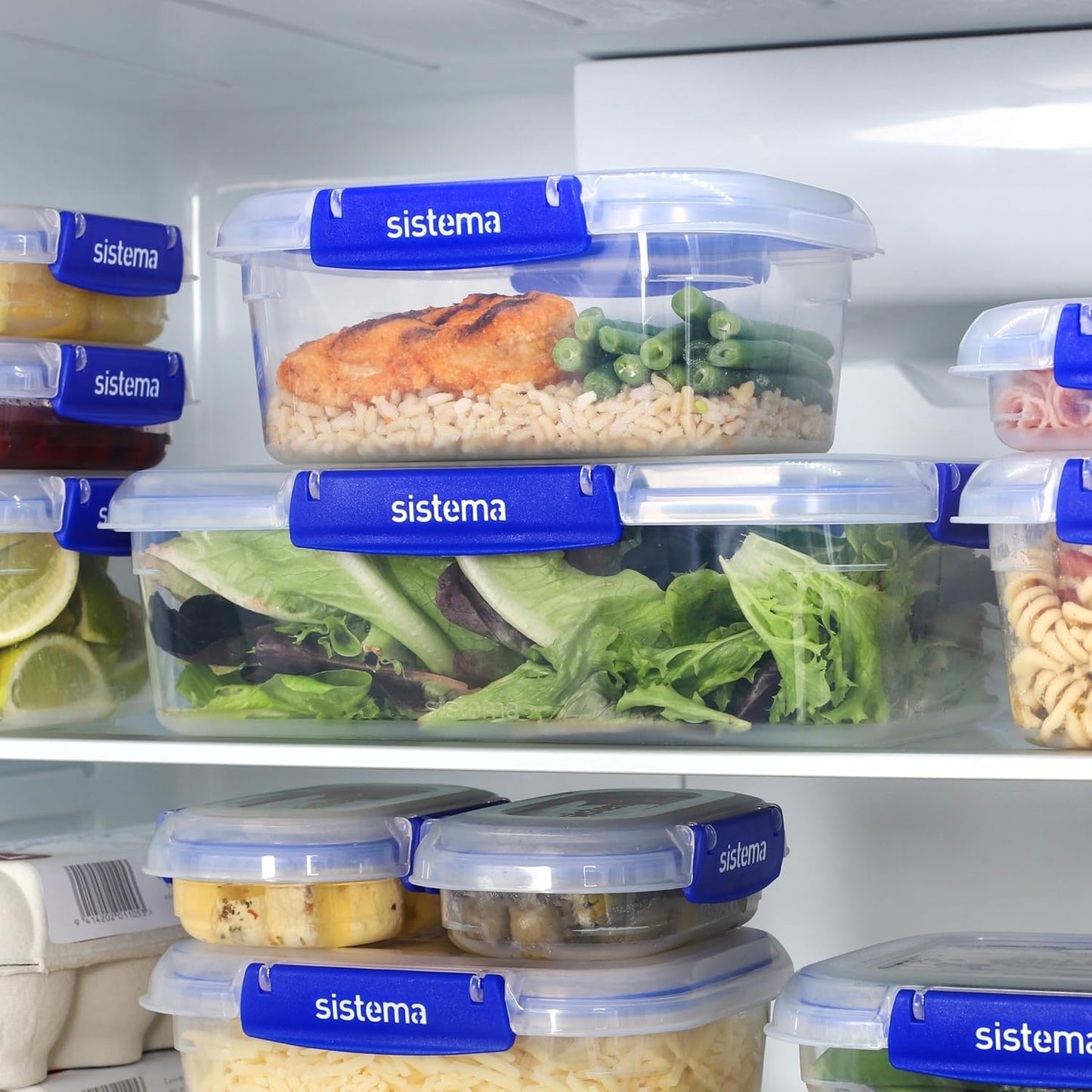 Sistema KLIP IT plus Leakproof Food Storage Containers | 1 L | Airtight, Stackable & Nestable Meal Prep Containers with Lids | School Lunch Boxes | 3 Count Newell Brands