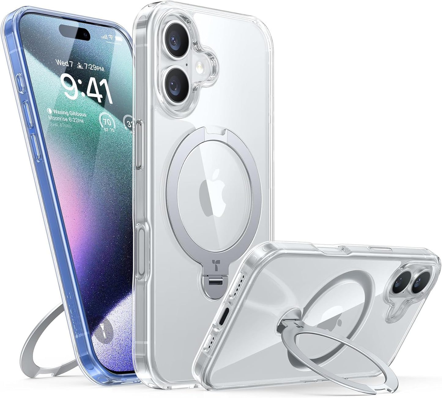 TORRAS Ostand Q3 Spin for iPhone 17 Pro Max Case – 360° Rotating Ring Stand, Camera Button Guard, 12FT Drop Protection, MagSafe Compatible, Black Smartphone Casing