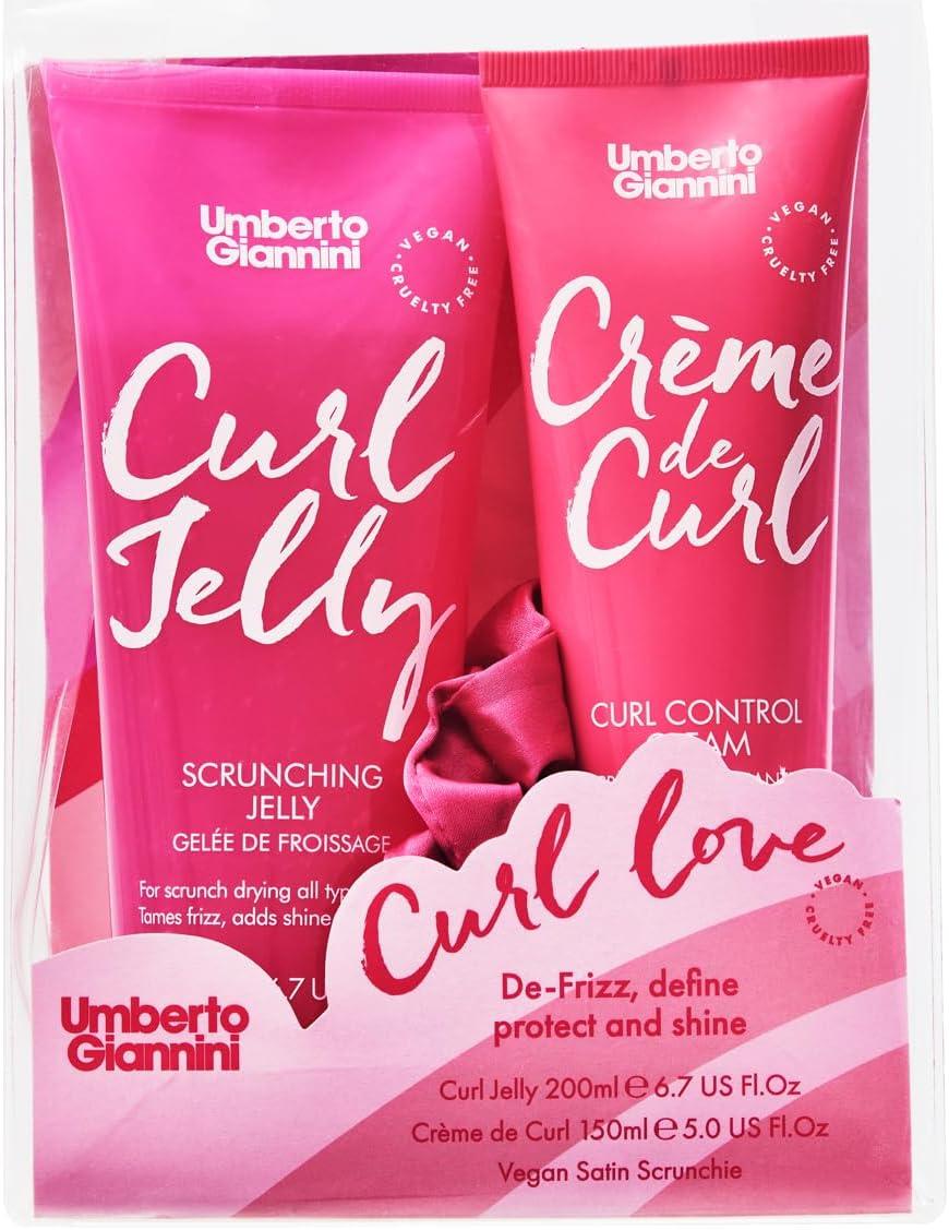 Umberto Giannini Curl Jelly Hair Kit - Includes 4 Products to Wash + Style Your Curls - Cult Favorite Curl Jelly - Shampoo, Conditioner, Curl Cream - for Curls, Waves & Coils