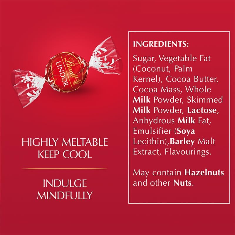 Lindt Lindor Milk Chocolate Truffles Box Extra Large - Approx 48 Balls, 600G - Chocolate Truffles with a Smooth Melting Filling - Gift Present or Sharing Box - Easter, Birthday, Congratulations