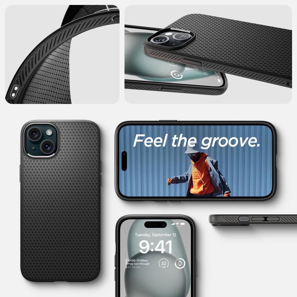 Spigen Liquid Air Case Compatible with Iphone 15 - Matte Black
