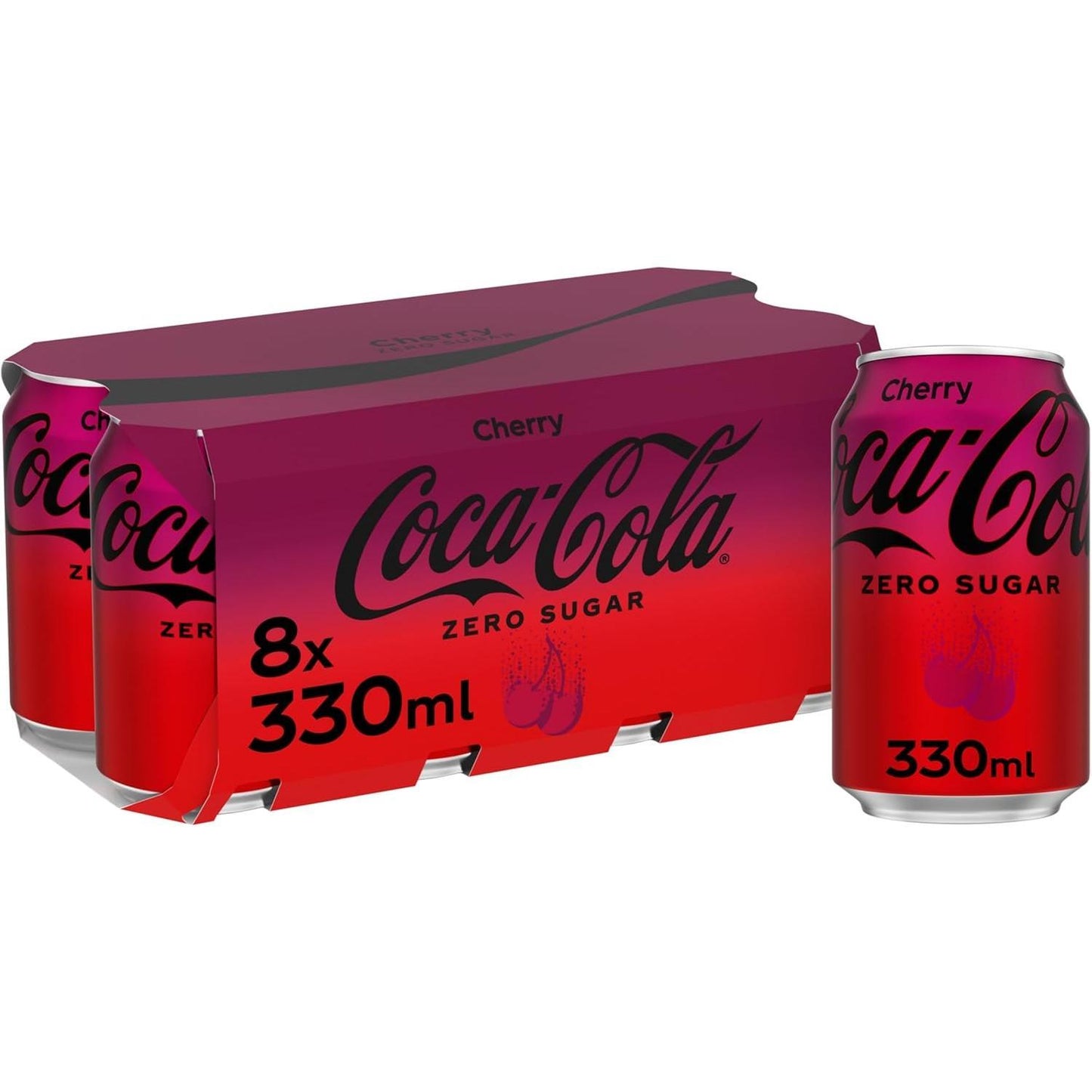 Coca-Cola Zero Sugar 24 x 330ml - Natural Beverage with Plant Extracts & Sweeteners - No Calories - Refreshing Cold Drink