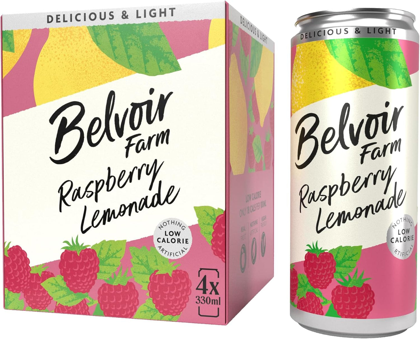 Belvoir Farm - Sparkling Mango & Peach, Delicious and Light, Real Fruit Juice, Low in Calories, Nothing Artificial, Gluten Free, Suitable for Vegetarians & Vegans 24X330Ml