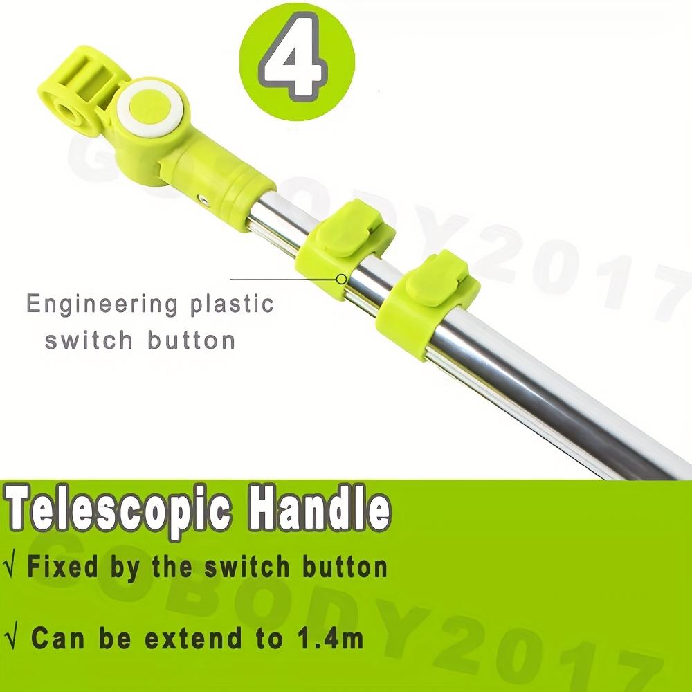 DayPlus 2-in-1 Telescopic Window Cleaner Kit, U-Shaped Squeegee with Wiper Blade, Extendable 1.4m Pole, Multi-Scene Use for Glass, Walls, Floors, with Plastic Material for Home & Office