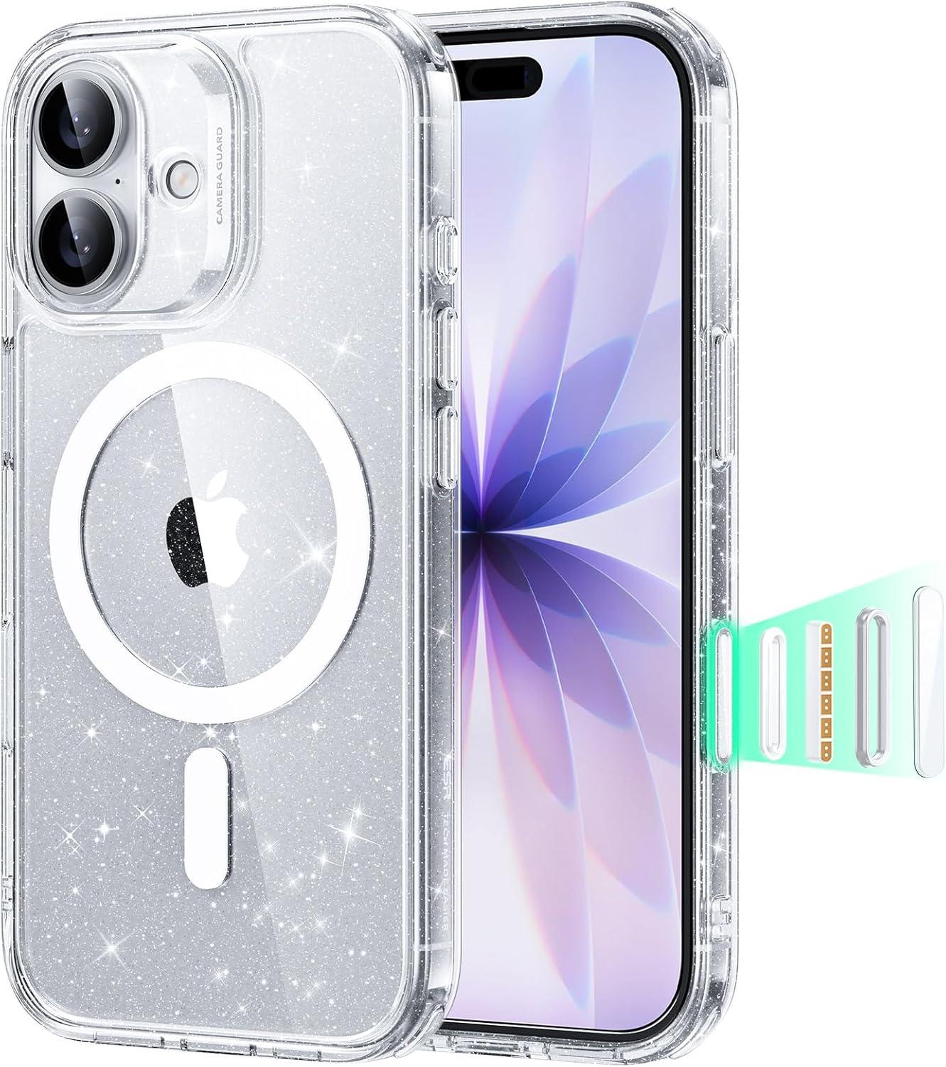 ESR iPhone 17 Pro Case Military-Grade Drop Protection Shock-Absorbing Air Guard Corners Camera Control Cover Magsafe Compatible Hybrid Series Clear Acrylic Magnetic Wireless Casing