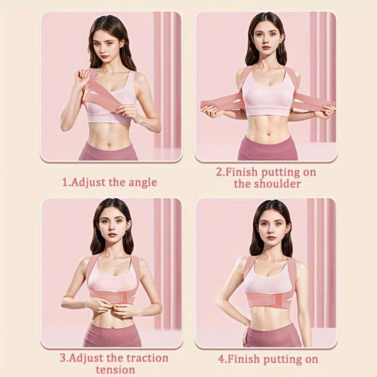 Adjustable Posture Corrector Strap - Invisible, Comfort Fit for Shoulder & Improved Posture,, Available in Pink/Black
