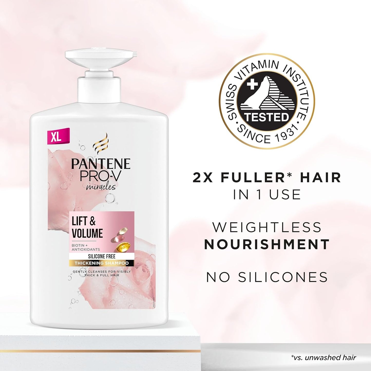 Pantene Shampoo and Conditioner Set, Hair Thickening Products for Women - Volume Shampoo and Hair Conditioner VALUE PACK 2 X 1000Ml Pump Bottles