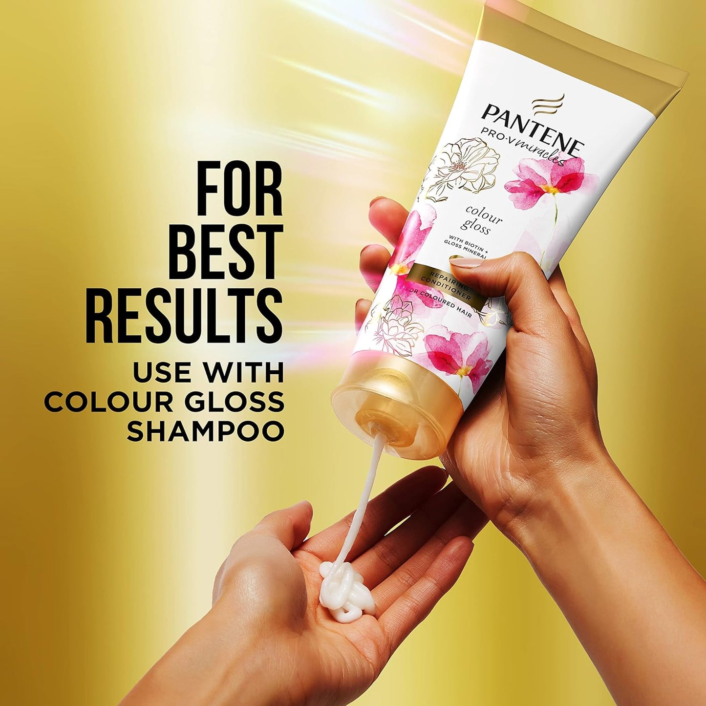 Pantene Colour Shampoo and Conditioner Set + Leave-In Conditioner Spray with Biotin and Niacinamide, Transform Damaged Coloured Hair from Dull to Glossy in 1 Use, 400/275 / 145Ml