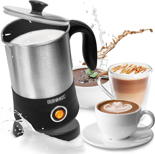 Duronic Milk Frother Electric MF300 Coffee Mixer Whisk Automatic Warmer Foam