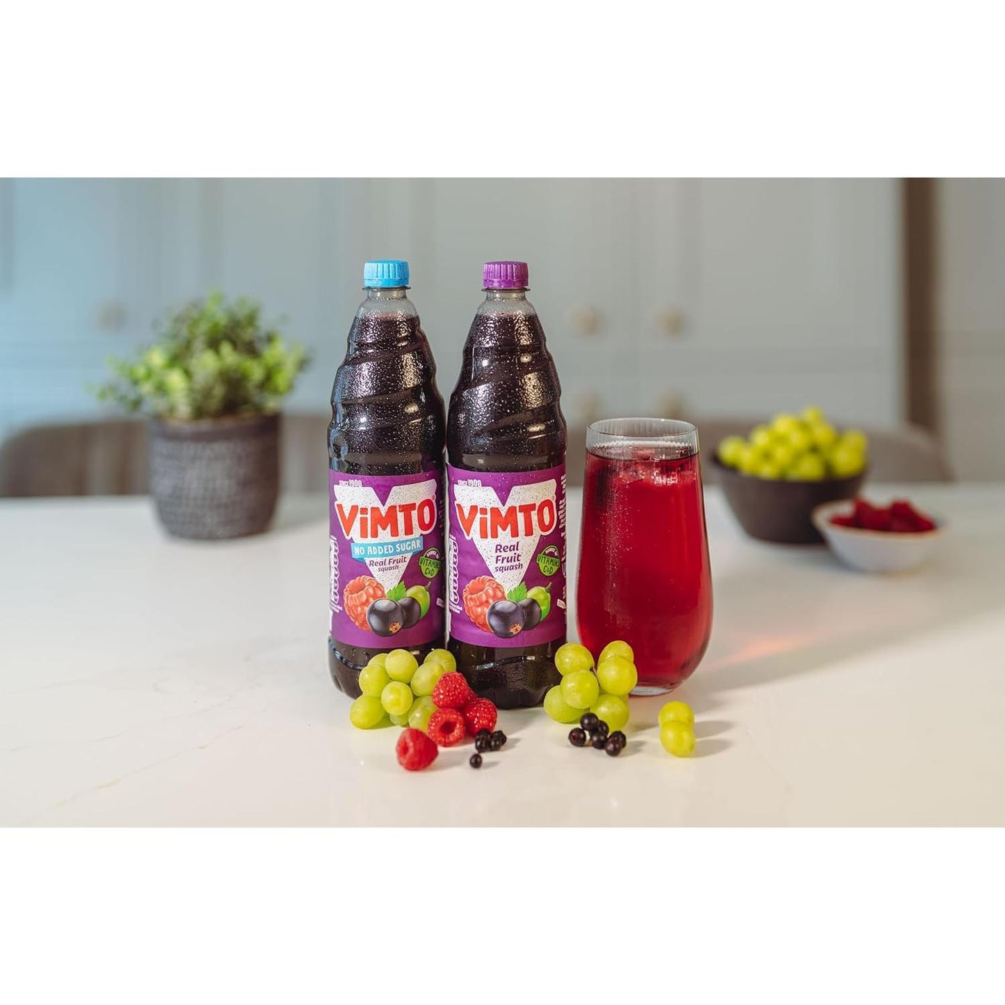 Vimto Squash – No Added Sugar – Real Fruit Flavour – Vitamins C & D – 2L Bottle – Low Calorie – HFSS Compliant vimto