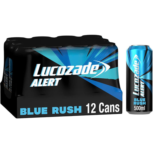 Lucozade Alert Energy Drink Blue Rush 500Ml (Pack of 12)