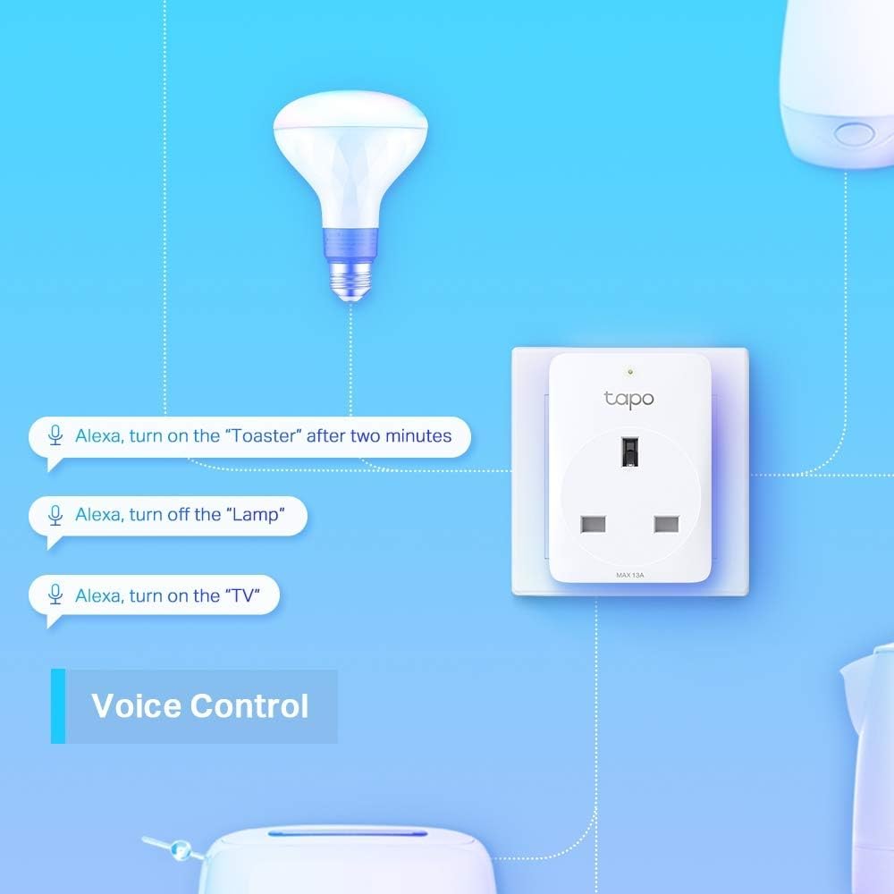 Tapo P100 Smart Plug, Wi-Fi Plug, App Remote Control, Alexa Plug, Voice Control with Alexa & Google, Away Mode, Scheduling & Timer, Device Sharing, Easy Quick Set Up, Multiple Safety Guarantees