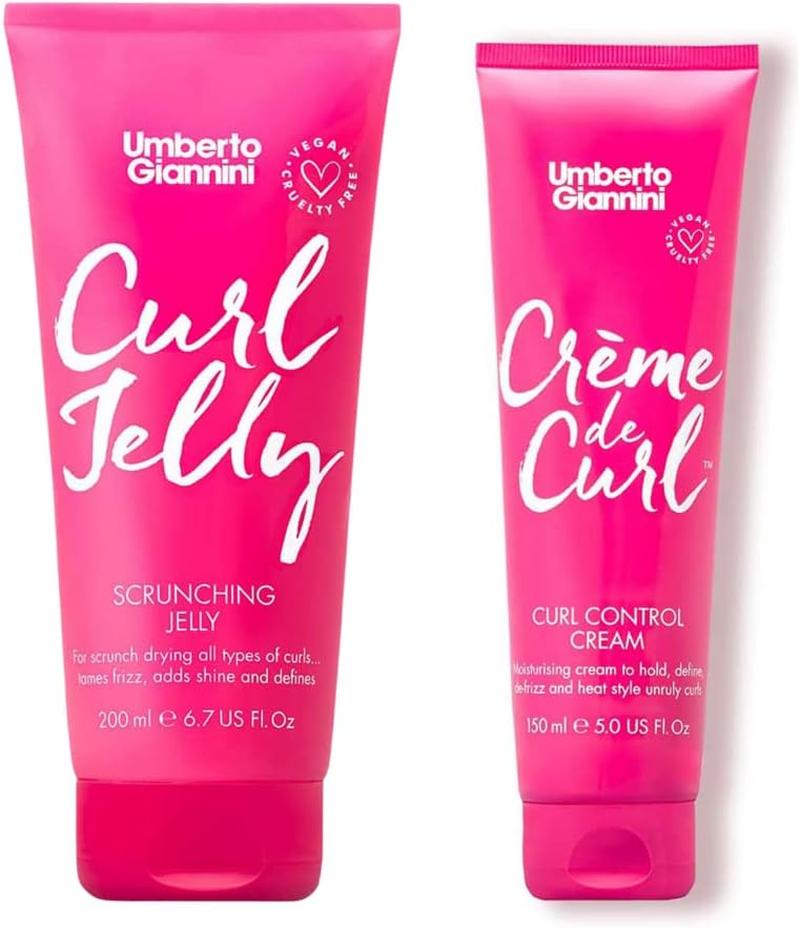 Umberto Giannini Curl Jelly Hair Kit - Includes 4 Products to Wash + Style Your Curls - Cult Favorite Curl Jelly - Shampoo, Conditioner, Curl Cream - for Curls, Waves & Coils