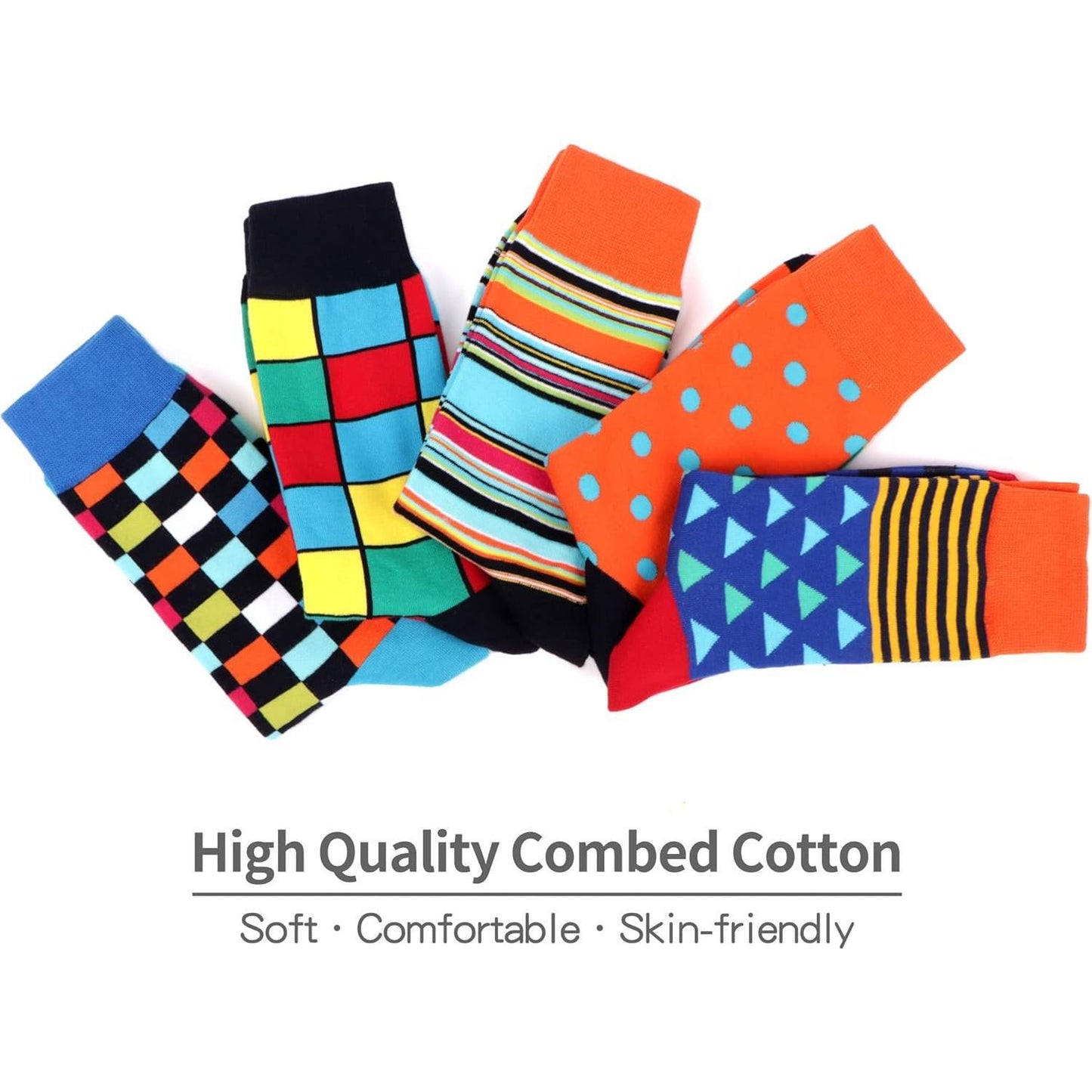 Wecibor Mens Dress Colorful Funny Novelty Casual Combed Cotton Crew Socks WeciBor