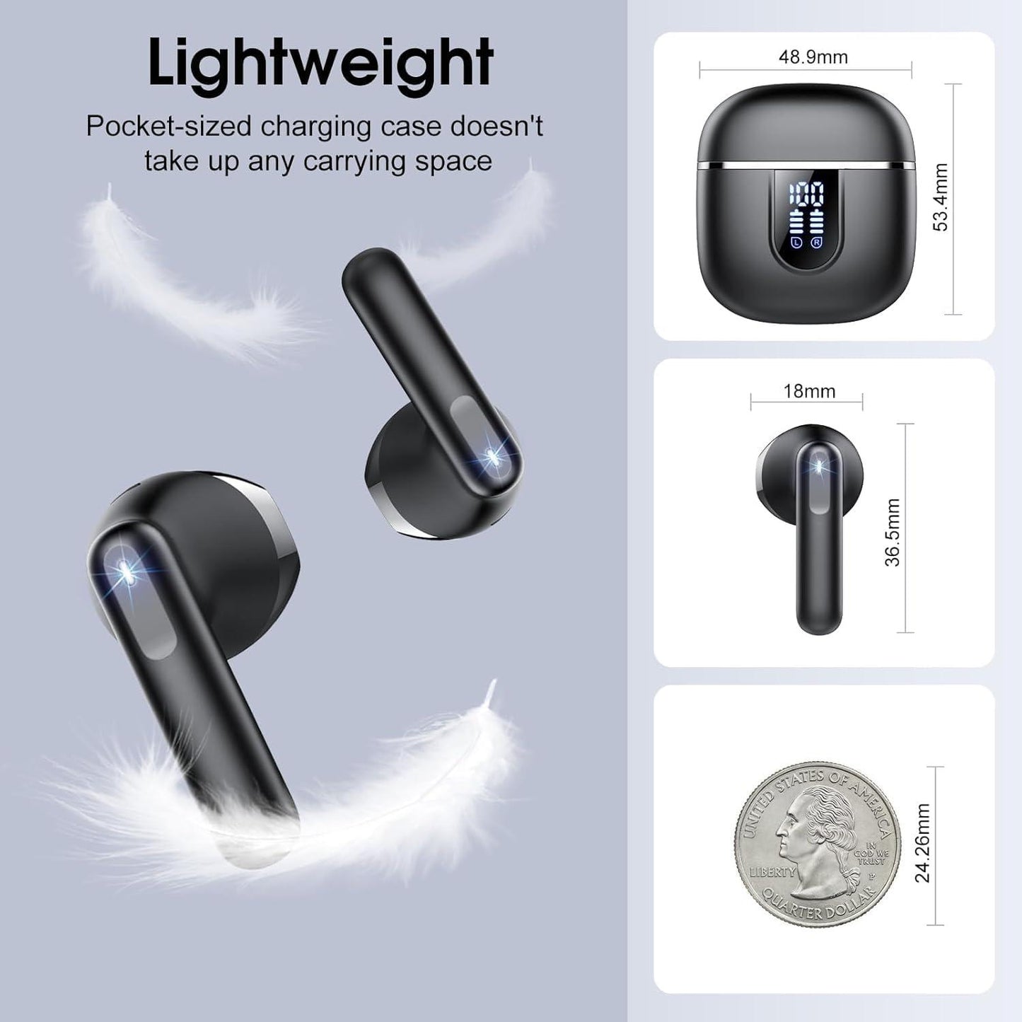 Wireless Earbuds, Bluetooth 5.4 Earphones in Ear with Hifi Stereo,14Mm Drivers with Big Bass, 40H Clear Calls Bluetooth Earphones, Wireless Ear Buds with 4 ENC Noise Cancelling Mic IP7 Waterproof Cillso