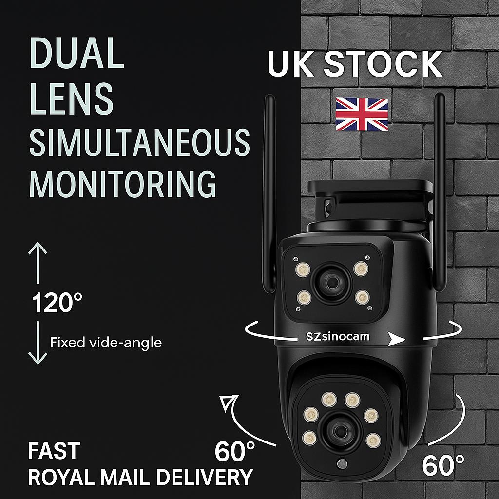 CCTV Wireless WiFi IP Camera Dual Lens Home Security Night Vision Indoor Outdoor