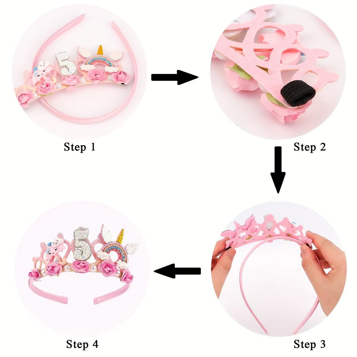 Mermaid Crown with Flower and Unicorn Princess Tiara - Youth Birthday Party Headgear, Festive Party Photo Prop Decoration, Polyester, All-Season Wear, Party Headgear | Cartoon Pattern | Plastic Material, Mermaid Party Decorations