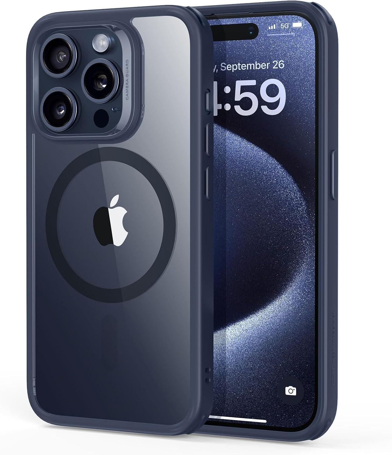 ESR iPhone 17 Pro Case Military-Grade Drop Protection Shock-Absorbing Air Guard Corners Camera Control Cover Magsafe Compatible Hybrid Series Clear Acrylic Magnetic Wireless Casing