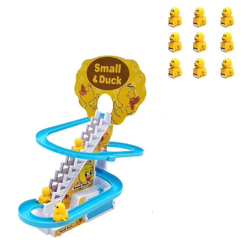 Musical Duckling Climbing Stairs Electric Toy Lights with Music Duck Track Slide
