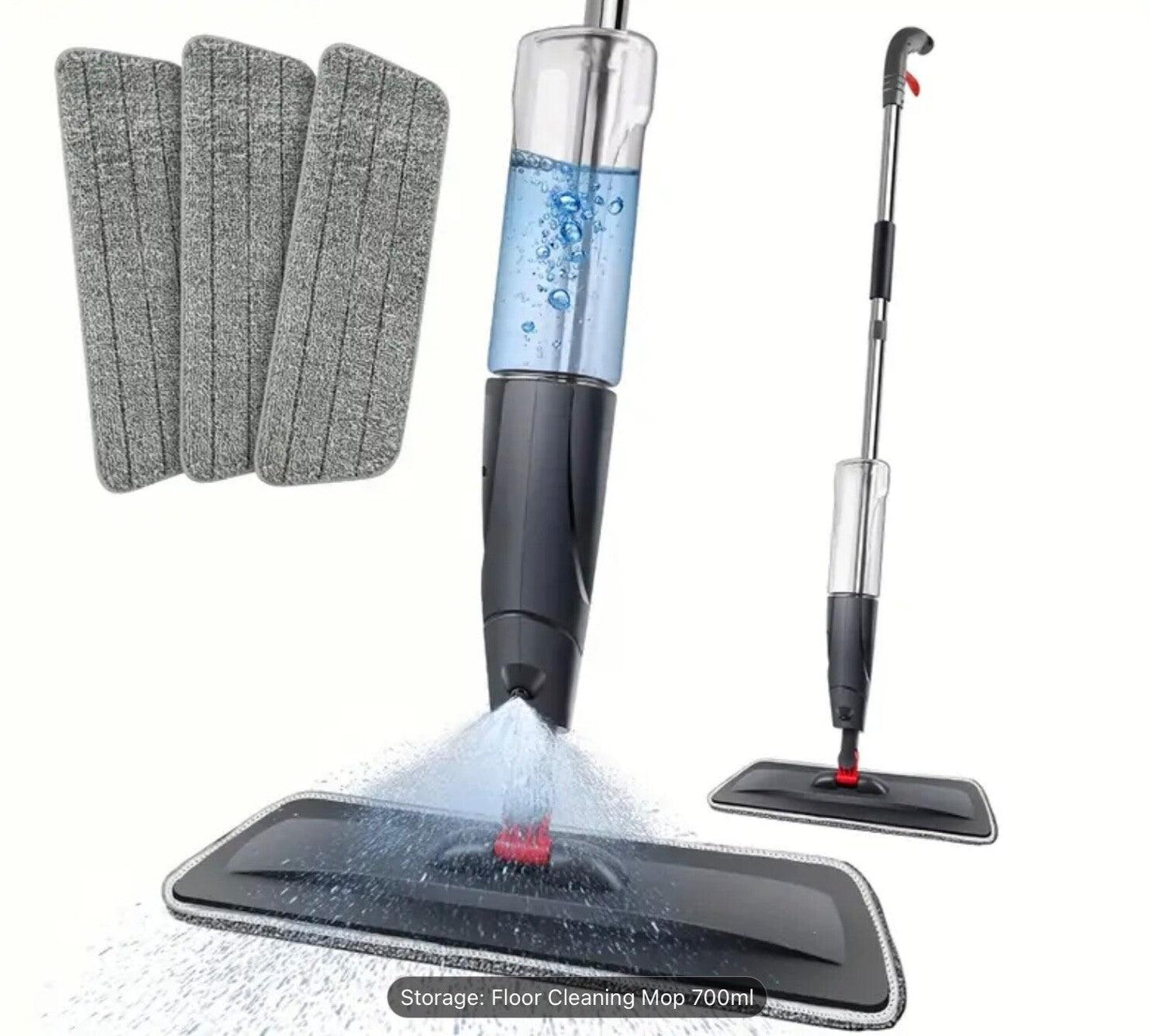 Spray Mop Microfibre Easy Floor Cleaning 700ML Refillable Washable Pads 360°  Swivel Head – Dry & Wet Use – Ideal for Laminate, Wood & Tile Floors – Includes 3 Washable Microfiber Pads – Lightweight & Durable Design